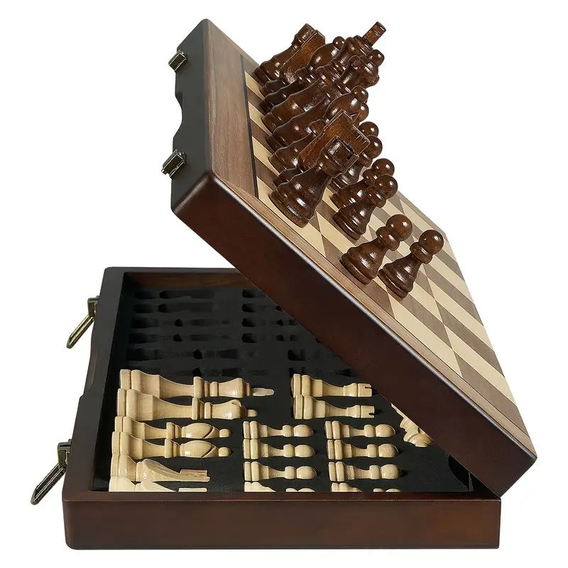Magnetic Travel Chess - Juego de ajedrez magnético de madera