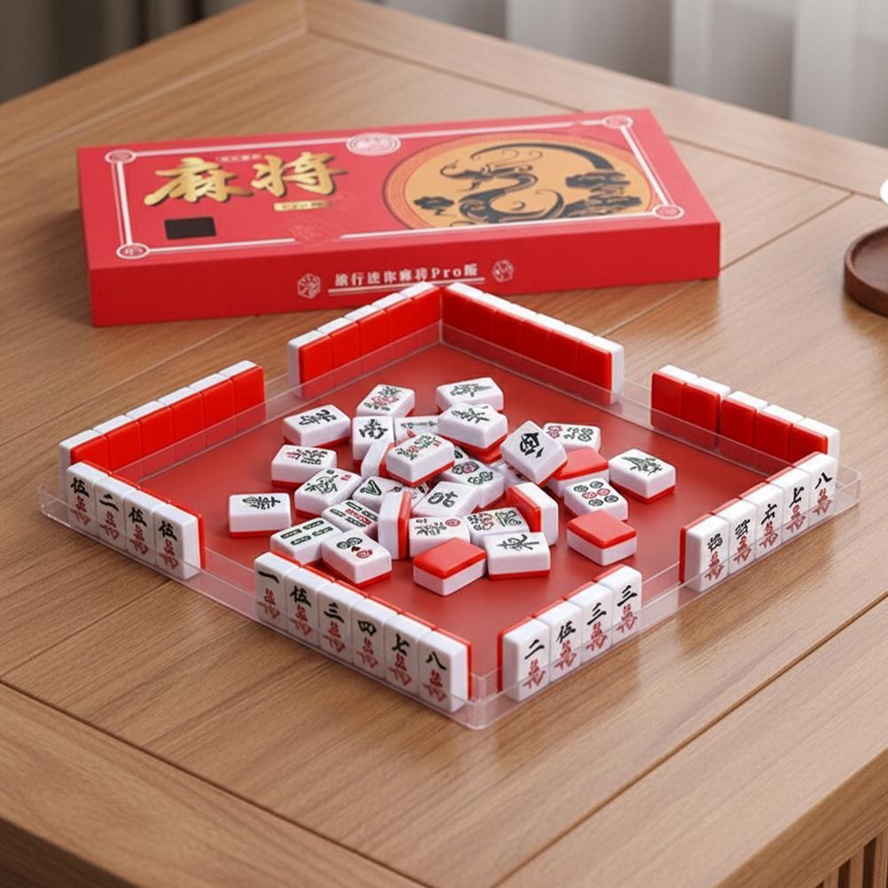 Board Game Box - Mini juego de Mahjong portátil para