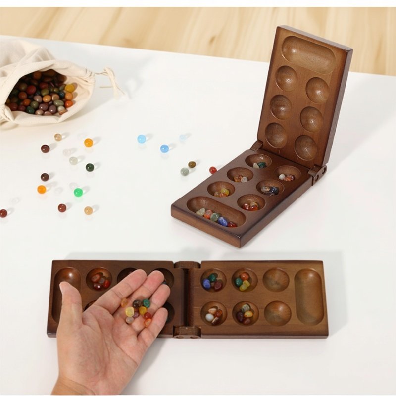 Board Game Fun - Juego de ajedrez africano Mancala antiguo,