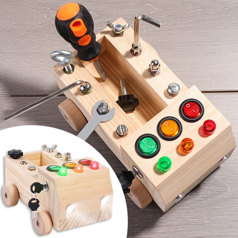 Board Game Box - Tablero ocupado Montessori de madera, juguetes