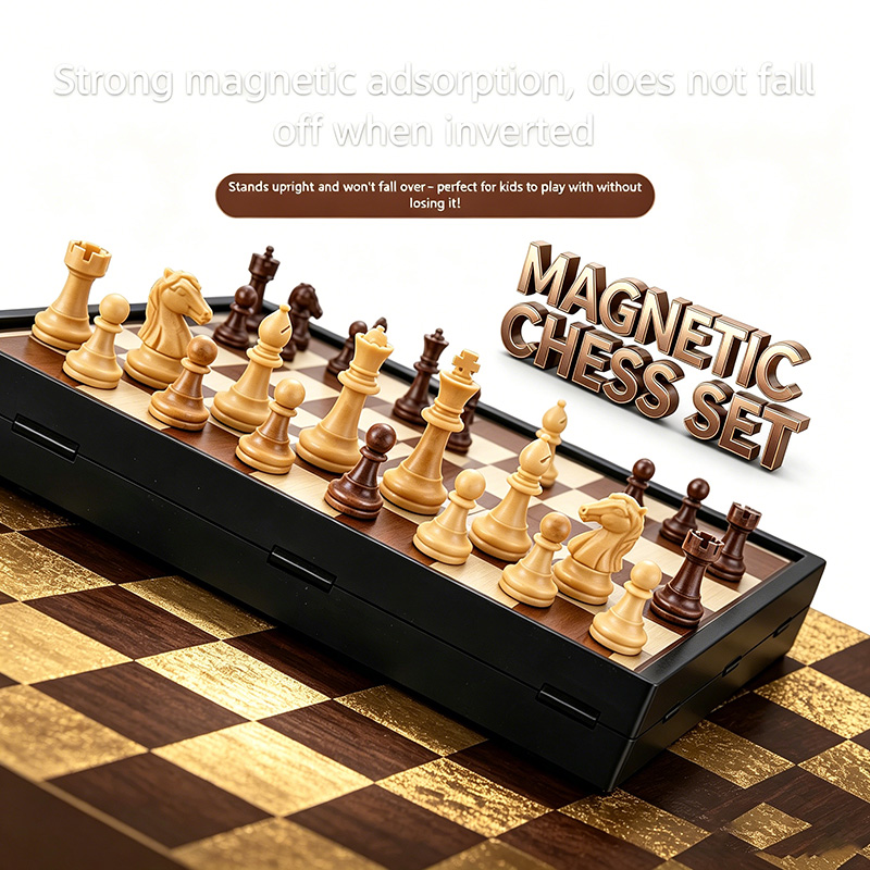 Magnetic Travel Chess - Tablero de Ajedrez Magnético Plegable de